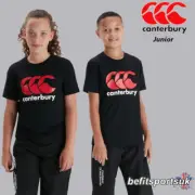 CANTERBURY JUNIOR KIDS T-SHIRT BLACK CCC LOGO TEE YOUTHS TOP 8 10 12 YEARS