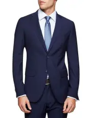 [Oxford] Travel Auden Wool Suit Jacket Navy