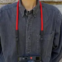 在飛比找ETMall東森購物網優惠-cam-in棉織微單相機背帶適用黑卡佳能M6理光GR松下LX