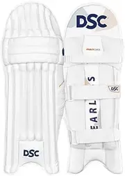 DSC Krunch Chaos 2024 Cricket Batting Legguard | Color: White | Size: Adult, Right Hand | for Men & Boys | Material: PU | High Density Foam | Cotton Filled Knee Rolls | for Intermediate-Advanced