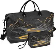 [ZRYSMY] Duffel Bag for Traveling, Landscape Moutains River Travel Bag Gym Bag, with Multiple Interior Pockets Shoulder Weekender Bag for Women Men with Toiletry Bag 20.5L x 1.9W x 13.8H, Multi-Colored