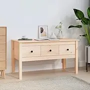 Solid Wood Coffee Table with Storage - Pine Side Table for Living Room, Modern Tables & Farmhouse Center Table for Home, 102x49x55 cm