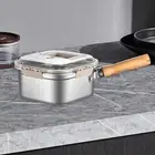 Mini Deep Fryer Pot Cooking Pot Stainless Steel with Frying Basket Oil Draining