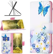 [PONRFEKT] for Oppo Find X5 Pro Painted Case,Shockproof Case Cover with Card Holder and Kickstand,3D Painted PU Leather Magnetic Flip Wallet Phone Cover,DLH
