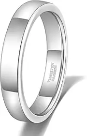 [TRUMIUM] 2mm 4mm 6mm Tungsten Rings for Women Men's Wedding Bands Gold Plated Beveled Edges Flat High Polished Comfort Fit Size 5-14