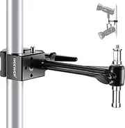 NEEWER Super Clamp with 6" Extension Arm, 5/8" Stud, 2.4" Jaw Grip Heavy Duty Crab Pole Clamp for Round Pipe Flat Surface, for Photography Studio Camera Lighting Mounting, Max Load 33lb/15kg