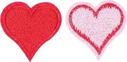 CORHAD 20Pcs Red Heart Applique Decorative Sewing Patches for DIY Clothing Repair Crafts and Accessories Embroidered Heart Shape Patches for Jeans Bags Hats and More