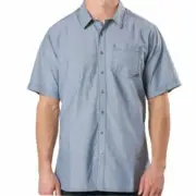 5.11 Tactical Ares Short Sleeve Shirt Men's Snap Front Gray Chambray Cotton - S