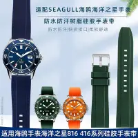 在飛比找Yahoo!奇摩拍賣優惠-手錶帶 皮錶帶 鋼帶適配Seagull海鷗潛水錶海洋系列81