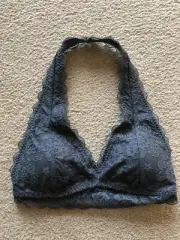 New Gilly Hicks Hollister Lace Halter Bralette Bra Blue Size XSmall XS NWT Pads