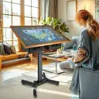 1500Pcs Jigsaw Puzzle Table Storage Board Drawer&Adjustable Tilting &360° Rotate