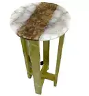 White Agate Coffee Table Top, Petrified Agate Table Top, Center Console Top