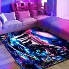 Blacklight Galaxy Area Rug, Neon UV Reactive Space Planet Throw Rug, Non-Slip...