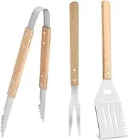 AXIM BBQ Set Gifts for Men/Women,3 Piece Grill Set - Kitchen Tongs, Metal Spatula & Fork Utensils -Barbecue Utensils Tool Kit Gift for Grilling Lover Outdoor