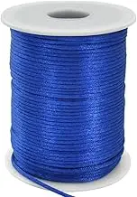 TONIFUL 2mm x 110 Yards Royal Blue Nylon Cord Satin String for Bracelet Jewelry Making Rattail Macrame Trim Cord Necklace Bulk Beading Thread Kumihimo Chinese Knot Craft