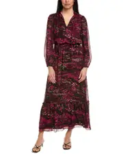 CeCe Balloon Sleeve Tiered Maxi Dress