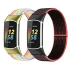 Watch Strap Wristband Replacement for Fitbit Charge 5&Charge 6 Nylon Fabric Band