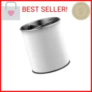 FineDine Rotating Utensil Crock with Weighted Base for Stability, Stainless Stee