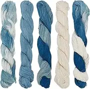 FREEBLOSS 5 Pcs Sashiko Thread Sashiko Kit Sashiko Skein 110 Yards*5 Colors Natural Plant Dyed Sashiko Cotton Embroidery Thread Japanese Quilting & Embroidery Sashiko Kit Supplies