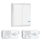 Wireless Fan Light Switch Kit 2 Gang Remote Control Expandable 2Switch+4Receiver