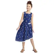 NWT DISNEY TARGET BEAUTY & BEAST S M L Navy Cotton Floral Dress Belle Jacqueline