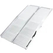 EQUIPMED 123cm Portable Folding Aluminium Access Ramp 272kg Rated, Silver, for Wheelchair, Mobility Scooter