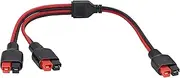 AAOTOKK 14AWG Anderson Y Splitter Cable, Anderson 1 to 2 Anderson Connector Solar Charging Extension Cable,Anderson Connector for Portable Power Station Solar Generator Solar Panel(36cm/1to2)