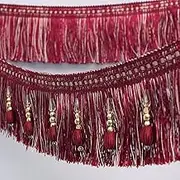 Tassel Fringe Trim, 2 Meters Braided Hanging Beads Fringe Trim Curtain Tassel Sewing Trimming Lace Indoor Home Party Table Decoration(Red)
