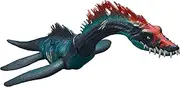 Mattel Jurassic World Chaos Theory Gigantic Trackers Styxosaurus Dinosaur Figure, Large Species Toy, Head Attack, Chomp & Paddle Motion, Digital Play