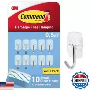 Command Small Clear Wire Toggle Hooks, 10 Hooks and 12 Command Strips, Damage