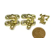 2 Sets Small gold latch Jewelry Box Hasp 26mm Lock (S) 2.6cm x2.3cm B21