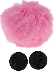 X AUTOHAUX Motorcycle Helmet Accessories Decoration Round Tail for Motorcycle Bicycle Skiing Helmets Peach Pink Plush Stickers 1 Set