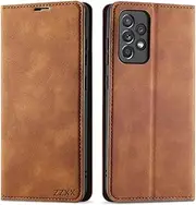ZZXX for Samsung Galaxy A52 5G Case Wallet,Galaxy A52 Wallet Case with Card Holder Kickstand Magnetic Soft Leather Flip Fold Case for Samsung Galaxy A52S 5G Case(Brown 6.5 Inch)