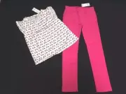 NWT Gymboree Girls Size 12 Ciao Puppy Set Scooter Shirt Top Hot Pink Ponte Pants