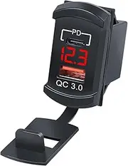 Automotive Charger Socket - 12v/24v Waterproof USB Outlet, USB Charger pover Outlet Panel | Duel Port Qc3.0 & Pd Fast Charging Adapter, Reliable Mobile pover Solution for car, Rvs, Atvs, Vehicles
