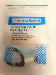 Selecta Switch SL53415-6-BG Neon Red Indicator Light #12731