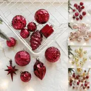 Elegant Electroplating Star Pine Cone Balls for Christmas Tree 12 Pack