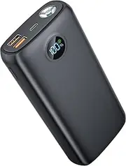Portable Charger Power Bank, 30000mAh Huge Capacity External Battery Pack, SCP 22.5W & PD 20W Phone Charger, 3 Charging Port Battery Charger with Smart LED Display, Super Bright Flashlight