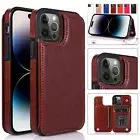 For iPhone 16E 15 14 13 12 Pro Max Flip Leather Wallet Cards Holder Case Cover