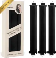 Satin Flexi Rods, 3Pcs Heatless Overnight Jumbo Curls, Black