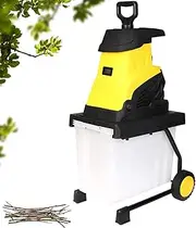 45L Garden shredders and Wood chippings for Garden, 2500W Electric Leaf Mulcher Shredder Heavy Duty for Garden, Maximum Cutting Diameter 45mm, for Yard Cleanup, Composting 10m-Power-Cord