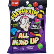 New! Warheads All Mixed Up Sour Chewy Candy 150g