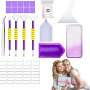 Rhinestone Art Kits - Multi-Purpose Rhinestone Painting Tools | Gem Art Set with Pouches, Tweezer, Gradient Color Crafting Supplies