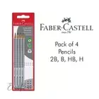 Faber Castell GRIP 2001 Ergonomic Triangular Pencils 2B B HB H - Pack of 4