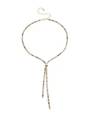 MULTI STONE CHAIN LARIAT