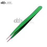 Hair Sharp Tweezers For Facial Hair, Ingrown,Nose Hair Removal Pointy (Green)