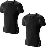 LANBAOSI Kids Boy's Compression Shirts Child's Quick Dry Sports Undershirts Short Sleeve Baselayer Tee Tops