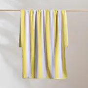Canningvale Striped Cabana Beach Towel - Yellow, Cotton Terry