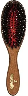 [SPORNETTE] Boar Bristle Hair Brush for Women - Porcupine Brush with German Boar and Nylon Bristles for Detangling, Straightening & Smoothing - For All Hair Types