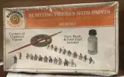 Bachmann Plasticville 24 Sitting Unpainted Figures with Paints - HO Scale NOS